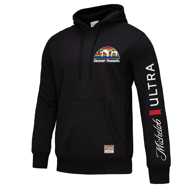 Men's Mitchell & Ness Black Denver Nuggets NBA x Michelob Ultra Swish Sip Pullover Hoodie