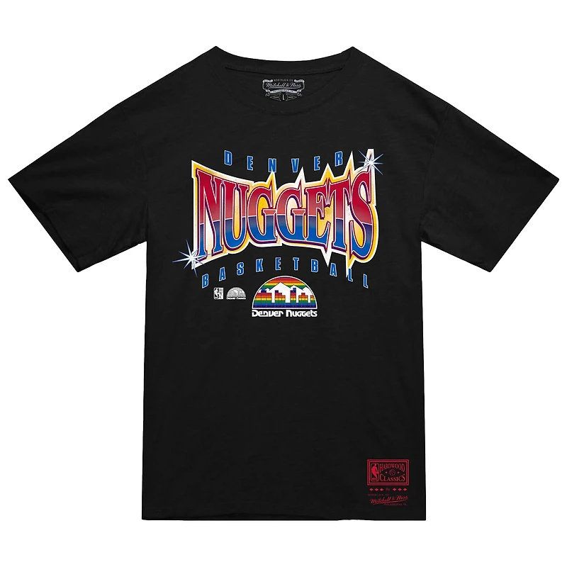 Men's Mitchell & Ness  Black Denver Nuggets Worldwide Collection Glow Up T-Shirt