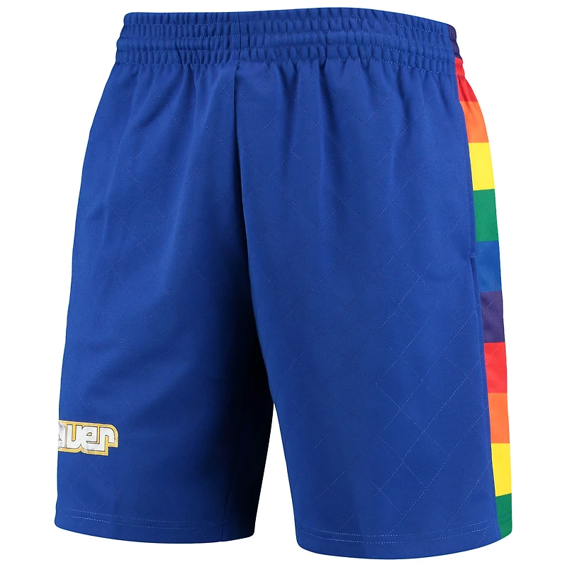 Hommes Mitchell & Ness Blue Denver Nuggets 1991 Hardwood Classics 75e anniversaire Swingman Shorts
