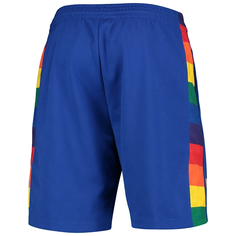 Hommes Mitchell & Ness Blue Denver Nuggets 1991 Hardwood Classics 75e anniversaire Swingman Shorts