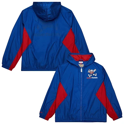 Veste coupe-vent à capuche entièrement zippée Mitchell & Ness bleue Denver Nuggets Playmaker pour homme