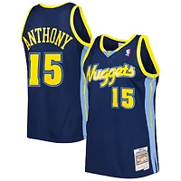 Maillot Swingman Mitchell & Ness Carmelo Anthony Denver Nuggets Hardwood Classics pour hommes, bleu marine