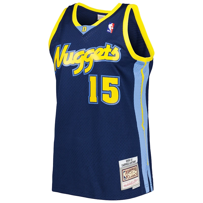 Men's Mitchell & Ness Carmelo Anthony Navy Denver Nuggets Hardwood Classics Swingman Jersey
