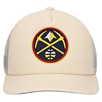 Casquette réglable crème Denver Nuggets Trucker Mitchell & Ness pour hommes