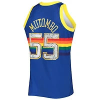 Maillot Mitchell & Ness Dikembe Mutombo Royal Denver Nuggets 1996/97 Hardwood Classics NBA 75e anniversaire Diamond Swingman pour homme