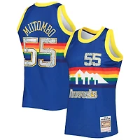 Men's Mitchell & Ness Dikembe Mutombo Royal Denver Nuggets 1996/97 Hardwood Classics NBA 75th Anniversary Diamond Swingman Jersey