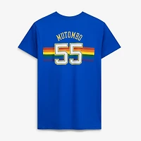 T-shirt Mitchell & Ness Dikembe Mutombo Royal Denver Nuggets Hardwood Classics pour homme, avec nom et numéro brodés