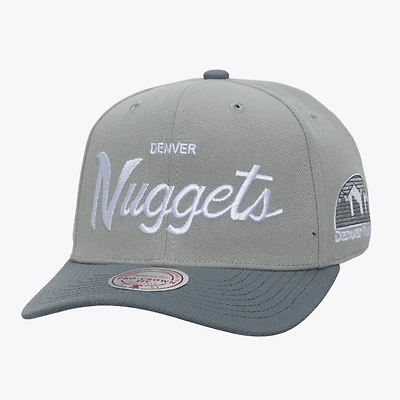 Casquette Mitchell & Ness grise Denver Nuggets Thunderstorm Head Coach Pro Crown pour homme