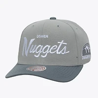 Casquette Mitchell & Ness grise Denver Nuggets Thunderstorm Head Coach Pro Crown pour homme