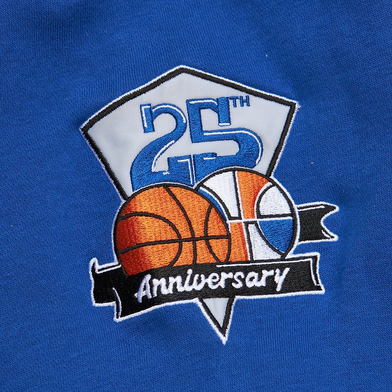 Men's Mitchell & Ness Heather Gray Denver Nuggets Hardwood Classics All Over 4.0 Pullover Sweatshirt