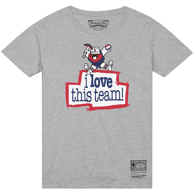 Men's Mitchell & Ness  Heather Gray Denver Nuggets I Love This Team T-Shirt