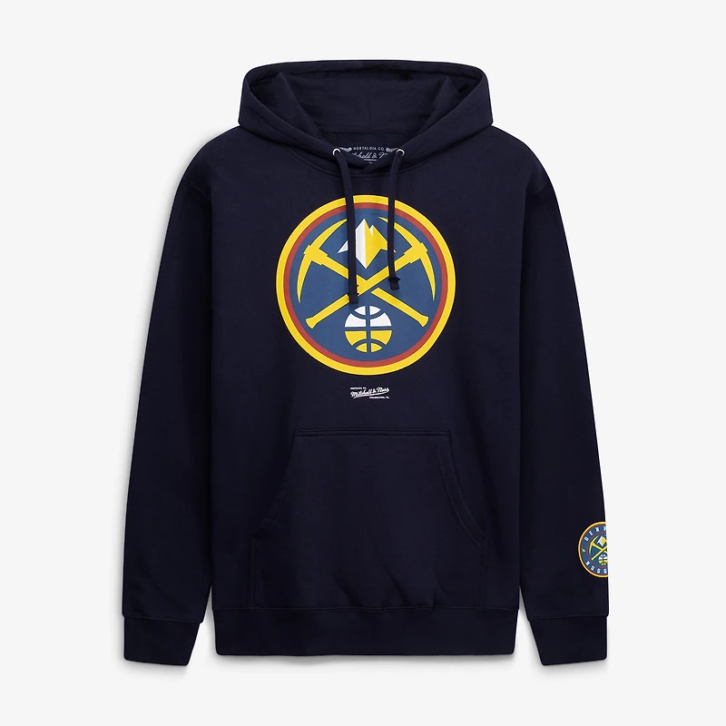 Sweat à capuche en polaire Mitchell & Ness bleu marine Denver Nuggets pour homme