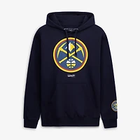 Sweat à capuche en polaire Mitchell & Ness bleu marine Denver Nuggets pour homme