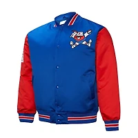 Veste en satin à boutons-pression intégrale Mitchell & Ness Royal Denver Nuggets Hardwood Classic Primetime pour homme