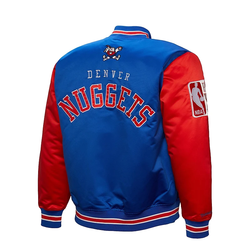Veste en satin à boutons-pression intégrale Mitchell & Ness Royal Denver Nuggets Hardwood Classic Primetime pour homme
