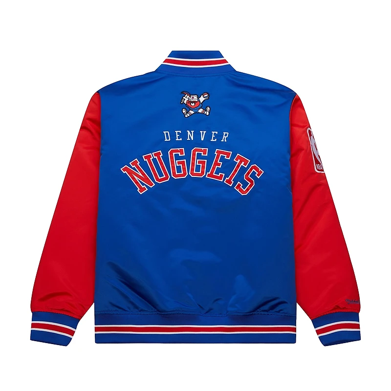 Veste en satin à boutons-pression intégrale Mitchell & Ness Royal Denver Nuggets Hardwood Classic Primetime pour homme
