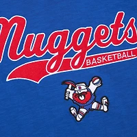 T-shirt en feutre appliqué flammé Mitchell & Ness Royal Denver Nuggets Hardwood Classics pour homme