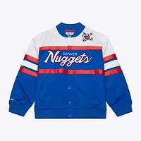Veste Mitchell & Ness Royal Denver Nuggets Hardwood Classics Head Coach pour homme, en satin léger à boutons-pression.