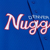 Men's Mitchell & Ness  Royal Denver Nuggets Hardwood Classics Head Coach Mesh Full-Button Fashion Jersey