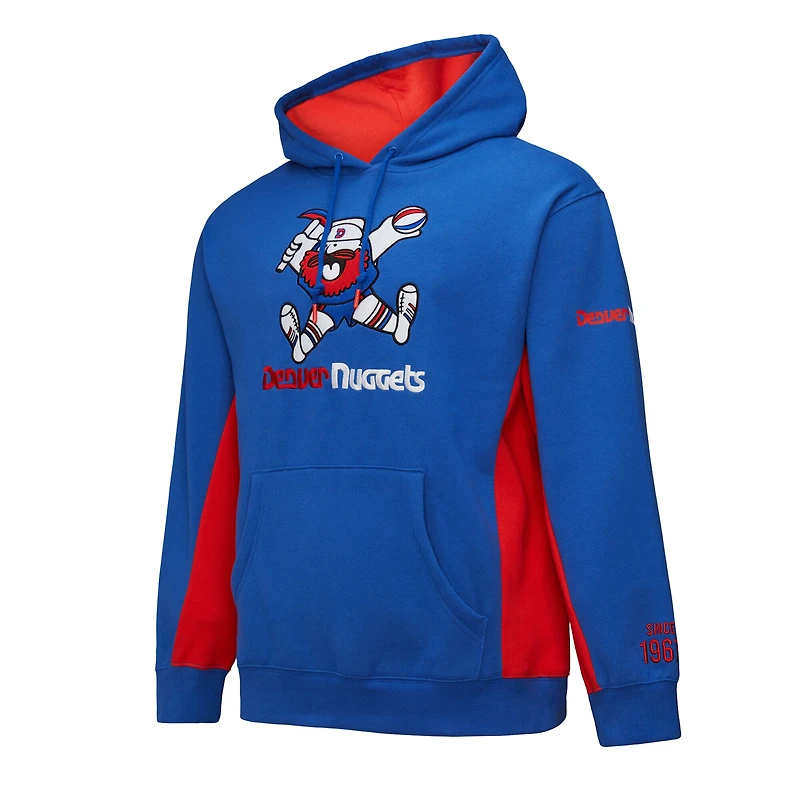 Sweat à capuche en polaire pour homme Mitchell & Ness Royal Denver Nuggets Hardwood Classics Team Origins