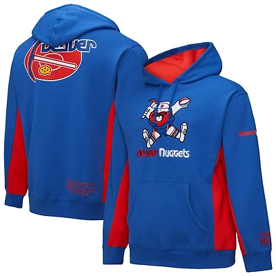 Sweat à capuche en polaire pour homme Mitchell & Ness Royal Denver Nuggets Hardwood Classics Team Origins