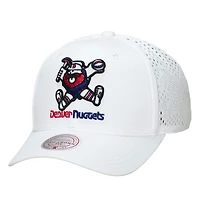 Casquette Mitchell & Ness blanche Denver Nuggets Perfect Lightweight Pro Crown pour homme