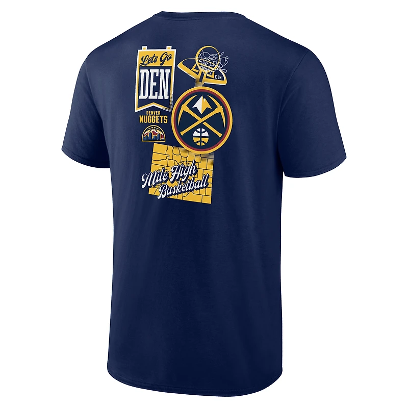 Men's Navy Denver Nuggets Split Zone T-Shirt