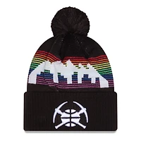 Men's New Era Black Denver Nuggets 2025/26 City Edition Cuffed Knit Hat with Pom