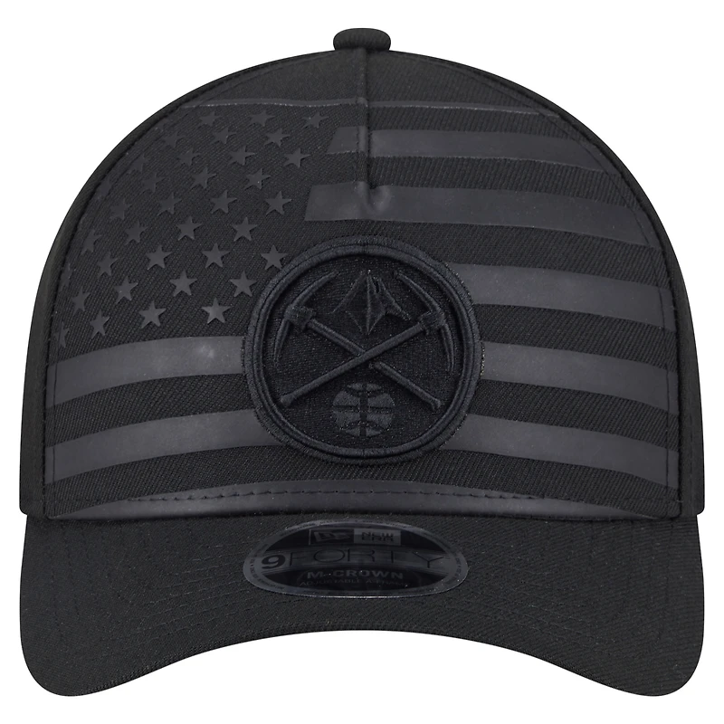 Casquette ajustable A-Frame 9FORTY Game Day Flag des Denver Nuggets de New Era pour homme noire