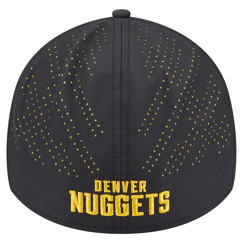 Men's New Era Black Denver Nuggets Night 39THIRTY Flex Hat