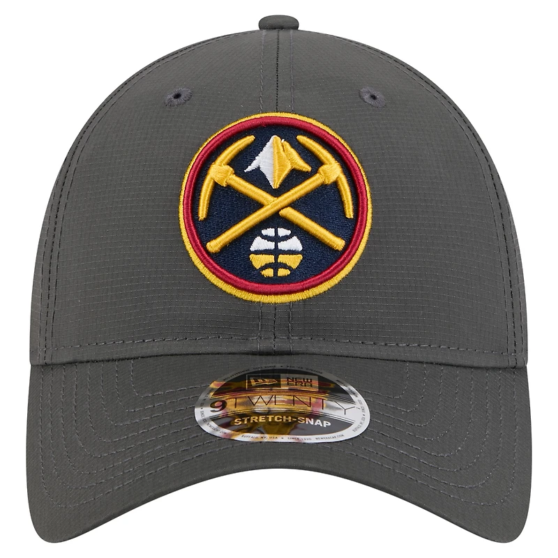 Casquette ajustable New Era 9TWENTY Active Ripstop Denver Nuggets pour homme, couleur anthracite
