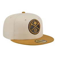 Men's New Era Cream/Tan Denver Nuggets Two-Tone Color Pack 59FIFTY Fitted Hat