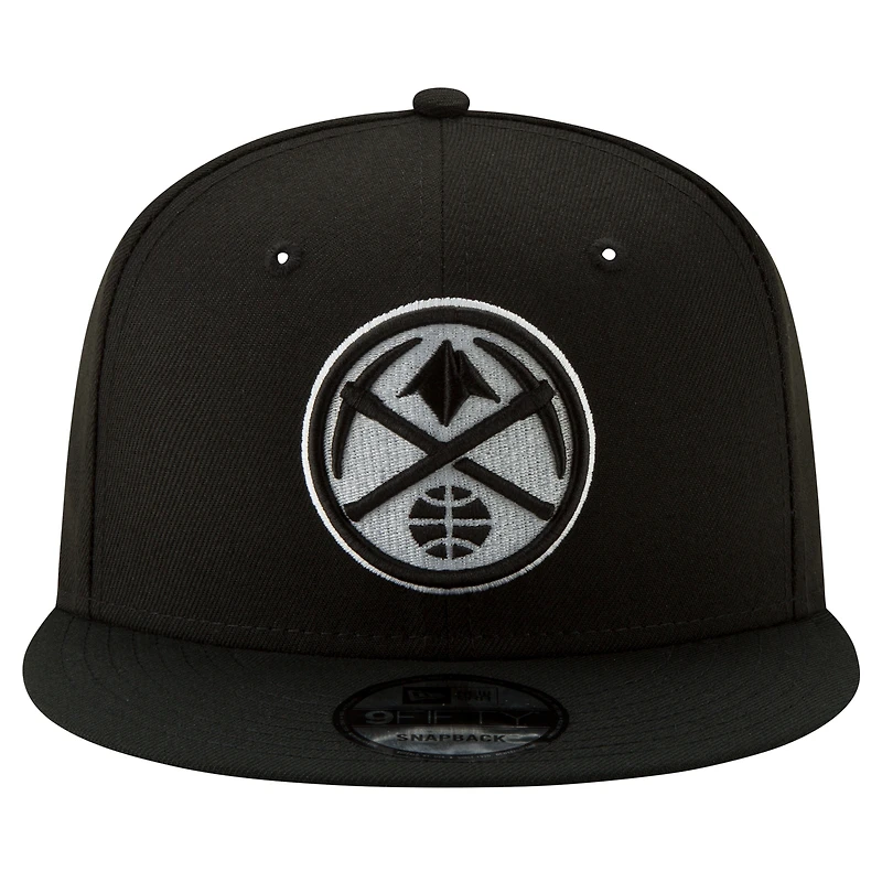 Casquette Snapback 9FIFTY noire et blanche Denver Nuggets New Era pour homme