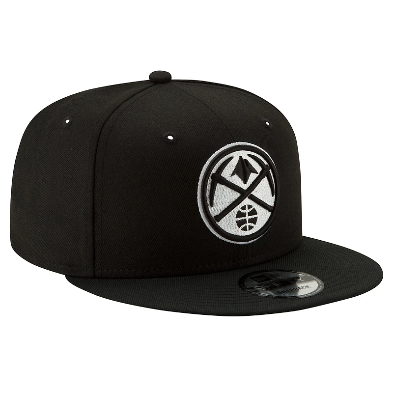 Casquette Snapback 9FIFTY noire et blanche Denver Nuggets New Era pour homme