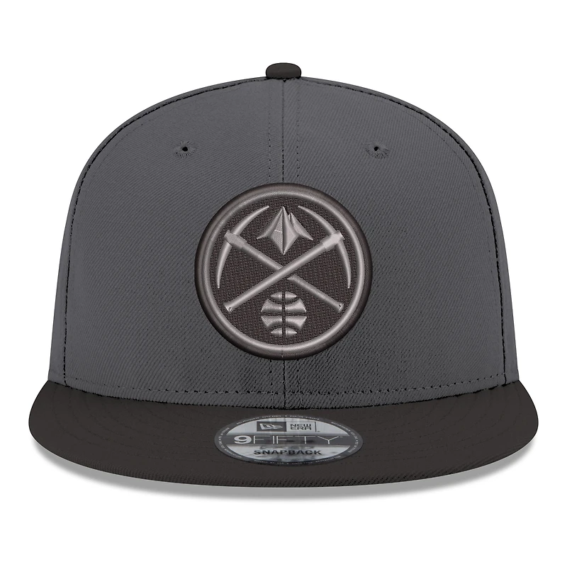 Men's New Era Gray/Black Denver Nuggets Logo 2-Tone 9FIFTY Snapback Hat