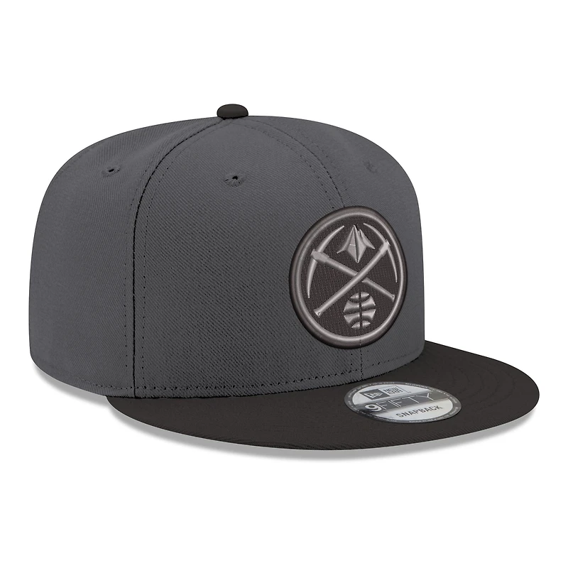 Men's New Era Gray/Black Denver Nuggets Logo 2-Tone 9FIFTY Snapback Hat