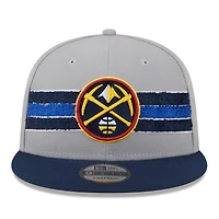 Casquette 9FIFTY Snapback New Era Denver Nuggets pour homme avec bande chenille grise