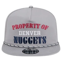 Casquette snapback grise Denver Nuggets pour homme New Era, modèle rétro, Property of Golfer
