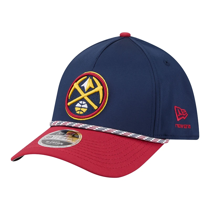 Men's New Era Navy/Red Denver Nuggets Rope Two-Tone M-Crown A-Frame 39THIRTY Flex Hat
