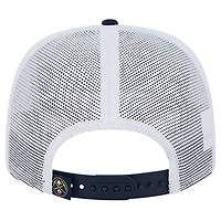 Casquette Trucker 9SEVENTY extensible à boutons-pression New Era bleu marine/blanc pour homme des Denver Nuggets