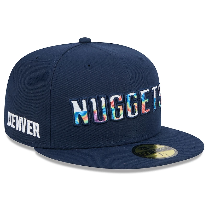 Men's New Era Navy Denver Nuggets 2024/25 City Edition Alternate 59FIFTY Fitted Hat