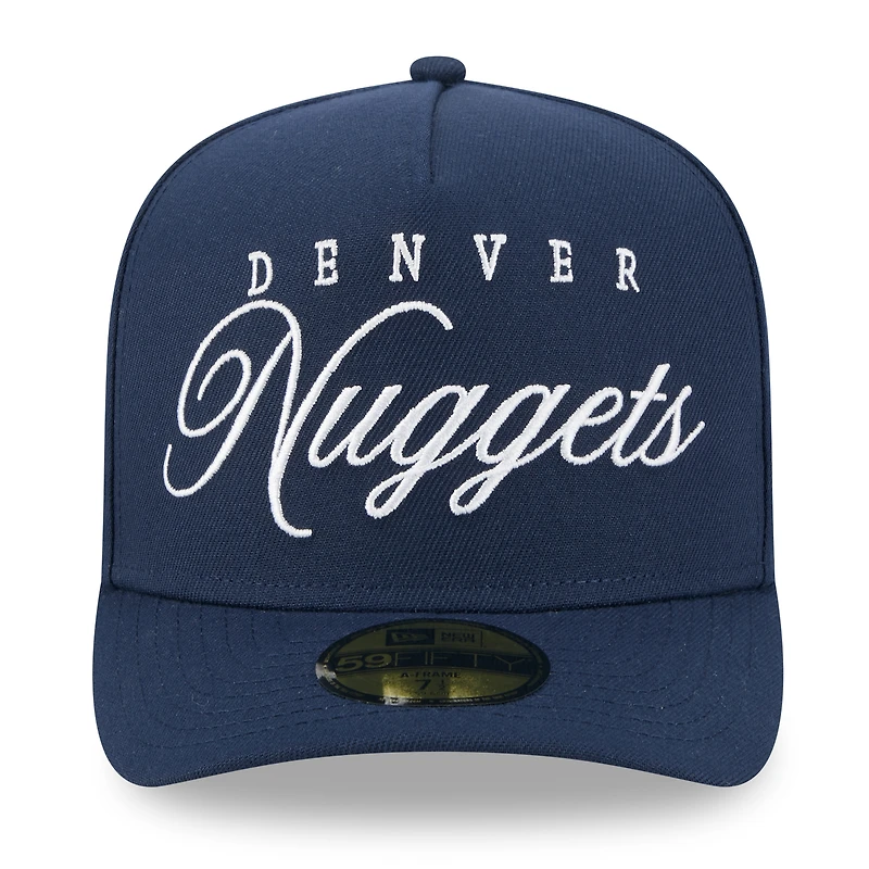 Casquette ajustée New Era 59FIFTY bleu marine des Denver Nuggets 2025 NBA Draft