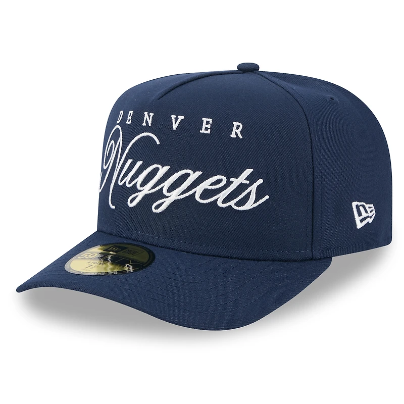 Casquette ajustée New Era 59FIFTY bleu marine des Denver Nuggets 2025 NBA Draft