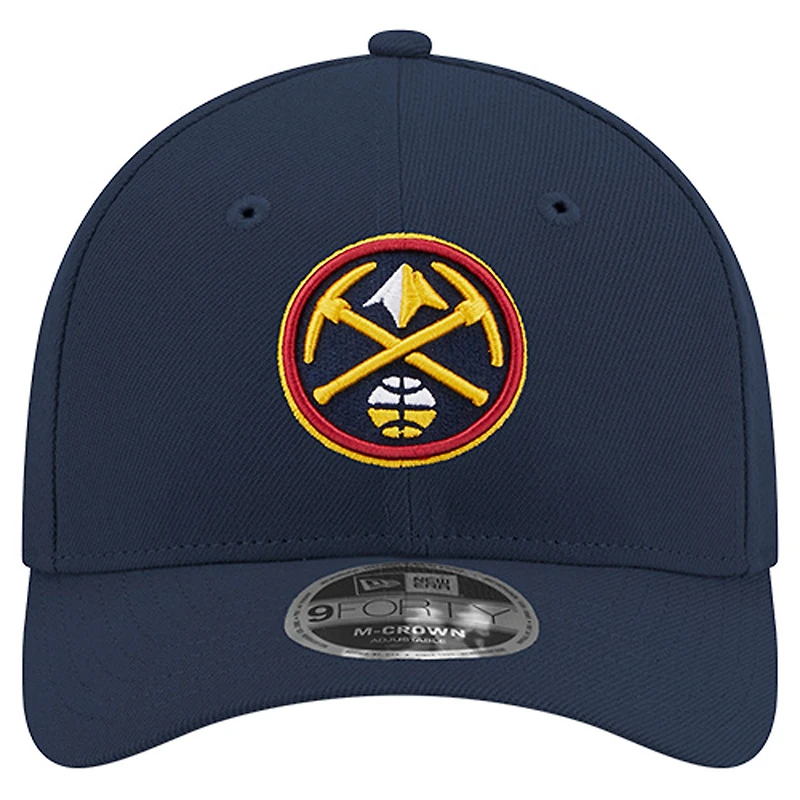 Casquette ajustable New Era 9FORTY Stock M-Crown bleu marine des Denver Nuggets pour homme
