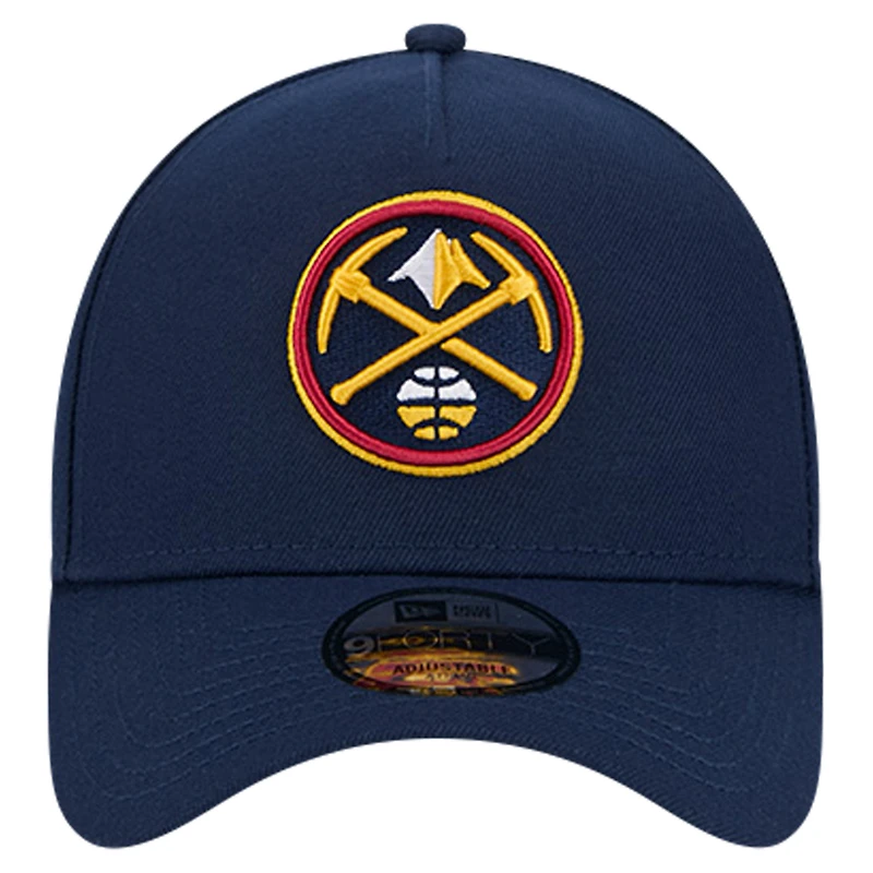 Casquette réglable bleu marine Denver Nuggets A-Frame 9FORTY New Era pour hommes
