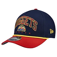 Casquette ajustable New Era bleu marine Denver Nuggets Bold Arch COOLERA 9FORTY A-Frame M-Crown pour homme