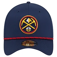 Casquette New Era bleu marine Denver Nuggets Featherweight Poly Rope Flex 39Thirty pour homme