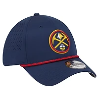 Casquette New Era bleu marine Denver Nuggets Featherweight Poly Rope Flex 39Thirty pour homme