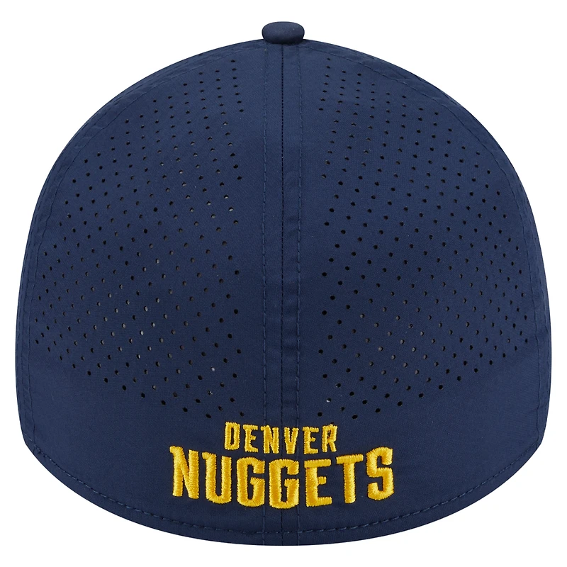 Casquette New Era bleu marine Denver Nuggets Featherweight Poly Rope Flex 39Thirty pour homme