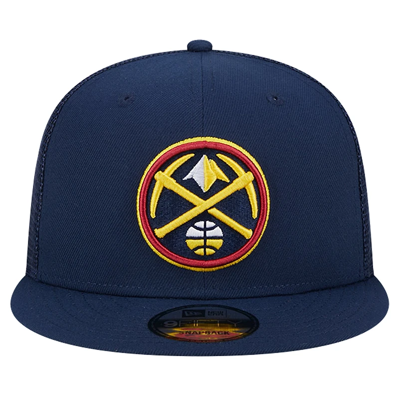 Men's New Era Navy Denver Nuggets Meshback 9FIFTY Snapback Hat